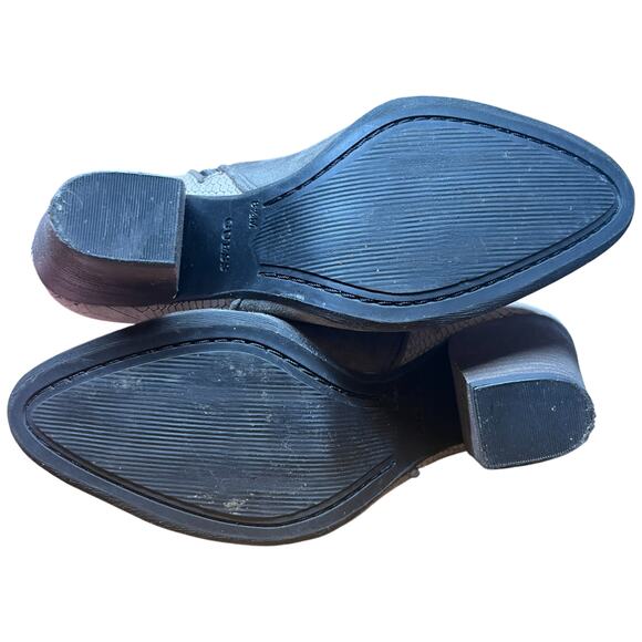 GUESS Cardio Women's 8.5 Ankle Boot Gray Lizard Suede Zip Leather Bootie - Picture 9 of 14